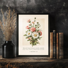 1 Peter 48 Floral Bible Verse Print, Valentine's Day Gift