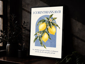 1 corinthians 10 31 lemon botanical poster copy