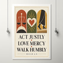 Act Justly Love Mercy Walk Humbly - Micah 6 8 - Christian Symbol Poster copy