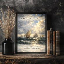 Amazing Grace Hymn, Vintage Christian Art Print (Digital Download)