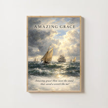 Amazing Grace Hymn, Vintage Christian Art Print (Digital Download)
