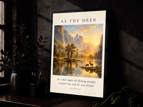 As the Deer Hymn Lyric Print Vintage Christian Wall Art (Digital Download)