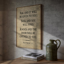 Ask Seek Knock - Matthew 7 7 - Christian Scripture Wall Art