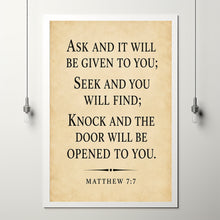 Ask Seek Knock - Matthew 7 7 - Christian Scripture Wall Art
