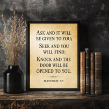 Ask Seek Knock - Matthew 7 7 - Christian Scripture Wall Art