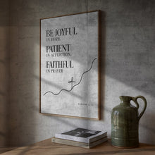 Be Joyful in Hope Patient in Affliction Faithful in Prayer - Romans 12 12 - Poster