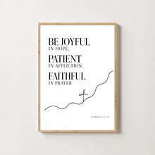 Be Joyful in Hope Patient in Affliction Faithful in Prayer - Romans 12 12 - Poster