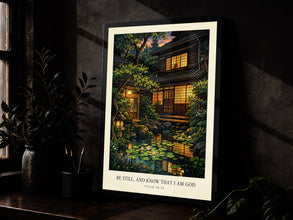Be Still and Know That I Am God - Psalm 46 10 - Japanese Garden Bible Art