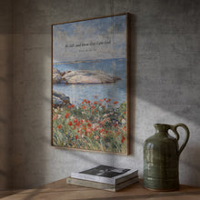 Be Still and Know that I am God Christian Wall Art, Vintage Coastal Print