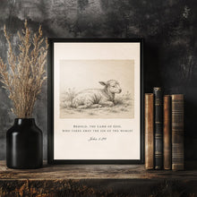 Behold the Lamb of God Print Christian Christmas Wall Art