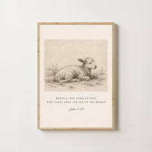 Behold the Lamb of God Print Christian Christmas Wall Art (Digital Download)