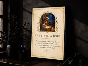 Birth of Jesus Christmas Scripture Art Print (Digital Download)