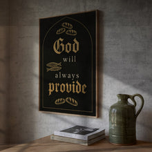 Christian Kitchen Wall Art Print, God Will Always Provide Print, Bible Verse Wall Art, Christian Kitchen Decor