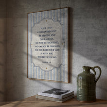 Christian Nursery Decor, Kids Bible Verse Wall Art, Baby Boy Nursery, Joshua 19, Be Strong and Courageous