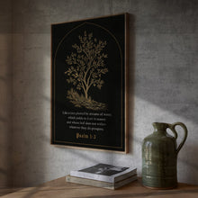 Christian Wall Art Print, Psalm 1 3 Bible Verse Poster, Psalm Wall Art, Christian Decor,-OHG19