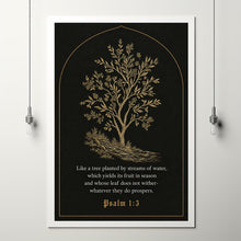 Christian Wall Art Print, Psalm 1 3 Bible Verse Poster, Psalm Wall Art, Christian Decor,-OHG19