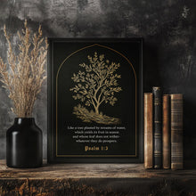 Christian Wall Art Print, Psalm 1 3 Bible Verse Poster, Psalm Wall Art, Christian Decor,-OHG19