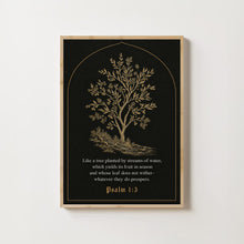 Christian Wall Art Print, Psalm 1 3 Bible Verse Poster, Psalm Wall Art, Christian Decor,-OHG19