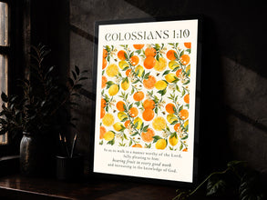 Colossians 1 10 Fruit Kitchen Print, Christian Bible Verse