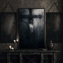 Dark Crucifixion Art Print Gothic Religious Decor Christian Sacred Jesus Wall Art Spiritual