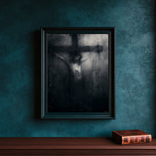 Dark Crucifixion Art Print Gothic Religious Decor Christian Sacred Jesus Wall Art Spiritual