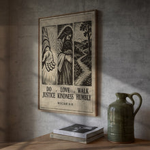 Do Justice Love Kindness Walk Humbly - Micah 6 8 - Christian Folk Poster