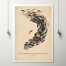 Do Not Conform to the Pattern of This World - Romans 12 2 - Fish Wave Art