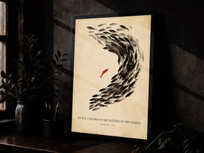 Do Not Conform to the Pattern of This World - Romans 12 2 - Fish Wave Art