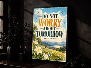 Do Not Worry About Tomorrow - Matthew 6 34 - Christian Meadow Poster