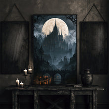 Dracula's Castle Antique Painting Gothic Dark Academia Wall Art