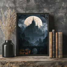 Dracula's Castle Antique Painting Gothic Dark Academia Wall Art