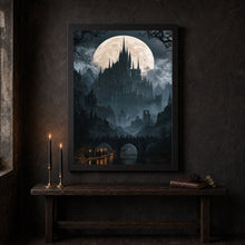 Dracula's Castle Antique Painting Gothic Dark Academia Wall Art