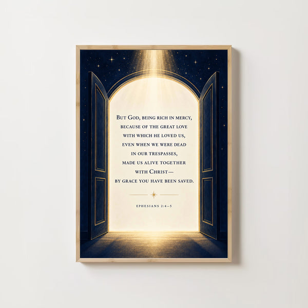 Ephesians 24-5, Christian Wall Decor, Bible Verse Wall Art, By Grace You Have Been Saved,-GKA7TF