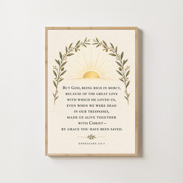 Ephesians 24-5, Christian Wall Decor, Bible Verse Wall Art, By Grace You Have Been Saved,-LUM6Q