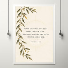 Ephesians 28 Printable Wall Art, Christian Wall Decor, Bible Verse Wall Art, By Grace You-LIE2UU