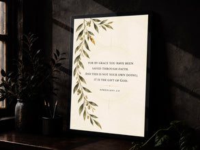 Ephesians 28 Printable Wall Art, Christian Wall Decor, Bible Verse Wall Art, By Grace You-LIE2UU