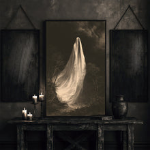 Fading Ghost Wall Art Print Halloween Painting Spooky Haunting Ghost Print Autumn Wall Decor-6ZPAIT