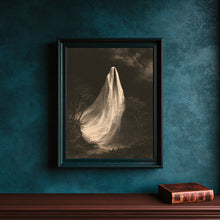 Fading Ghost Wall Art Print Halloween Painting Spooky Haunting Ghost Print Autumn Wall Decor-6ZPAIT