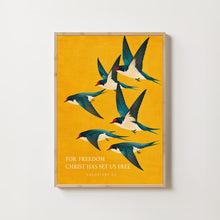 For Freedom Christ Has Set Us Free - Galatians 5 1 - Swallow Wall Art