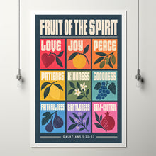Fruit of the Spirit - Galatians 5 22-23 - Color Bar Bible Poster