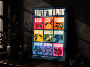 Fruit of the Spirit - Galatians 5 22-23 - Color Bar Bible Poster