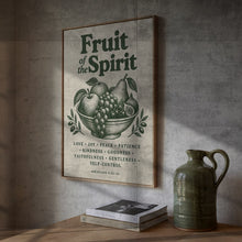 Fruit of the Spirit Print Retro Sage Green Christian Wall Art