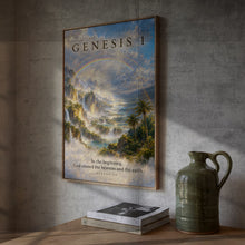 Genesis 1 Vintage Wall Art Christian Bible Verse Print