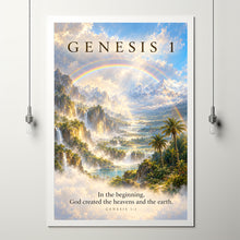 Genesis 1 Vintage Wall Art Christian Bible Verse Print