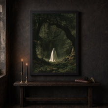 Ghost in the Forest by Moonlight, Vintage Poster, Art Poster Print, Dark Academia, Gothic Victorian