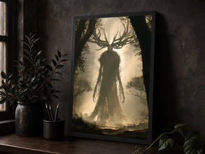 God of Forest Art Print Dark Academia Pagan Decor