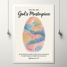 God's Masterpiece Fingerprint Watercolor Print Christian Wall Art