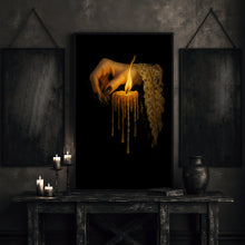 Gothic Candle Wall Art Printable Dark Academia Witchy Decor, Black Magic Witchcraft Candle Victorian