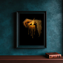 Gothic Candle Wall Art Printable Dark Academia Witchy Decor, Black Magic Witchcraft Candle Victorian