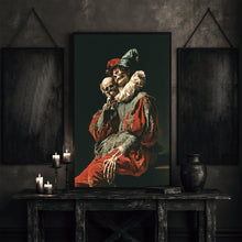 Gothic Skeleton Jester Portrait Renaissance Dark Academia Art Print
